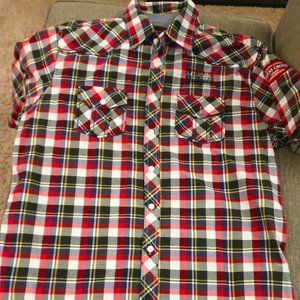 Mens Swiss Cross Button Up Shirt